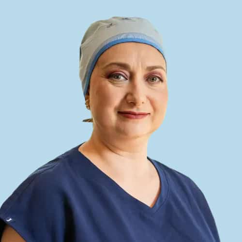 Larisa Rativskiy, MD, with blue background